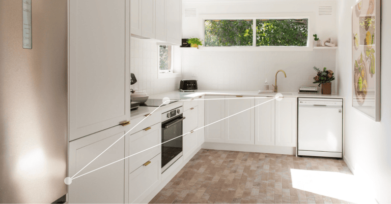 kitchen work triangle from fridge to sink to cooktop