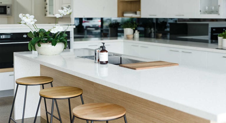 modern kitchen with an island benchtop