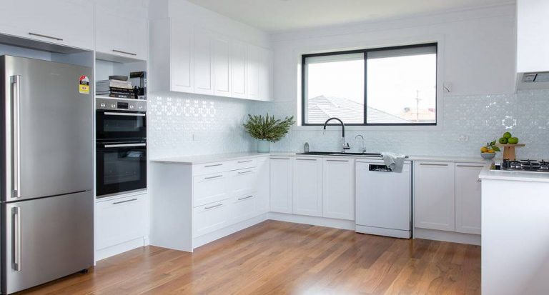 white open plan kitchen