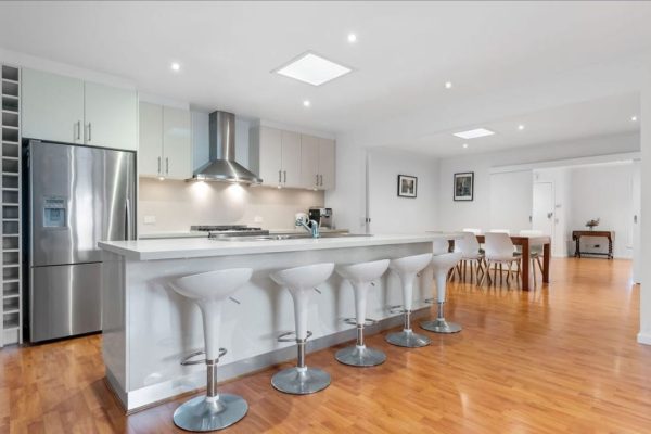 Older style gloss white kitchen