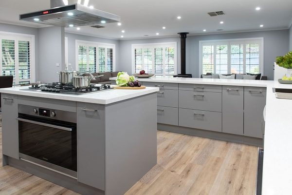 Grey cabinetry kitchen renovation